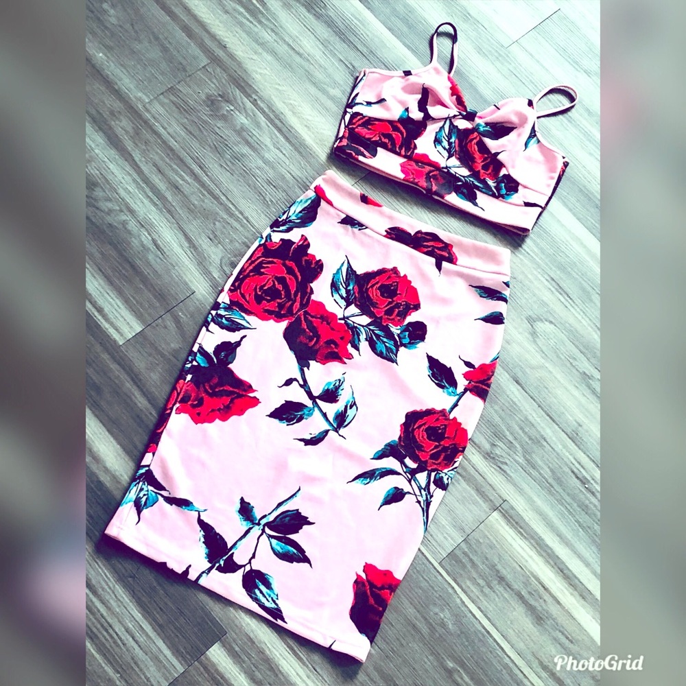 Floral Print Two Piece